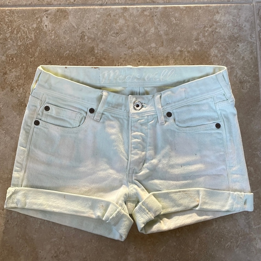 Madewell bleached cuffed denim shorts